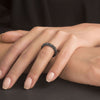 5.27CT BLACK DIAMOND 14KT BLACK GOLD 3D SHARED PRONG WEDDING ANNIVERSARY RING