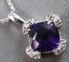 1.78CT DIAMOND & AAA AMETHYST 14KT WHITE GOLD CUSHION & ROUND FLOATING PENDANT