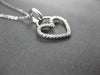 ESTATE .10CT DIAMOND 14KT WHITE GOLD 3D CLASSIC OPEN HEART LOVE FLOATING PENDANT