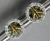 ESTATE .14CT DIAMOND 14KT WHITE & YELLOW GOLD CIRCULAR PEACE SIGN STUD EARRINGS