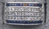 WIDE 1.09CT DIAMOND & AAA SAPPHIRE 14KT WHITE GOLD 3D MULTI ROW ANNIVERSARY RING