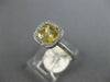 1.65CT DIAMOND & AAA YELLOW TOPAZ 14K WHITE GOLD 3D CUSHION HALO ENGAGEMENT RING