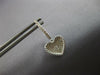 ESTATE .43CT DIAMOND 14KT WHITE GOLD 3D CLASSIC HEART LOVE HANGING EARRINGS