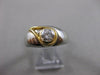 ANTIQUE ART DECO EURO MINE DIAMOND 14KT WHITE GOLD COCKTAIL FILIGREE RING #21489
