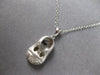 ESTATE .12CT DIAMOND 14K WHITE GOLD MATTE & SHINY BABYGIRL SHOE FLOATING PENDANT