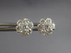 ESTATE 1.43CT DIAMOND 14KT WHITE GOLD 3D CLASSIC FLOWER STUD EARRINGS
