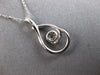 .21CT DIAMOND 14KT WHITE GOLD 3D CLUSTER FLOWER TEAR DROP FUN FLOATING PENDANT