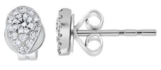 .20CT DIAMOND 14KT WHITE GOLD 3D ROUND CLASSIC SOLITAIRE TEAR DROP FUN EARRINGS