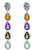 ESTATE 3.44CT AAA MULTI GEM 14K WHITE GOLD 3D TEAR DROP CLASSIC HANGING EARRINGS