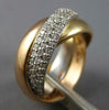 ESTATE LARGE 1.32CT DIAMOND 14KT TRI COLOR GOLD 3D ETERNITY TRINITY FUN RING