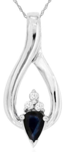 .71CT DIAMOND & AAA SAPPHIRE 14K WHITE GOLD PEAR SHAPE INFINITY FLOATING PENDANT