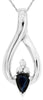 .71CT DIAMOND & AAA SAPPHIRE 14K WHITE GOLD PEAR SHAPE INFINITY FLOATING PENDANT