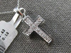 ESTATE .12CT DIAMOND 14KT WHITE GOLD 3D CLASSIC ROUND CROSS FLOATING PENDANT