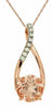 ESTATE 1.65CT DIAMOND & AAA MORGANITE 14KT ROSE GOLD INFINITY TEAR DROP PENDANT