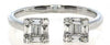 .44CT DIAMOND 18K WHITE GOLD ROUND & BAGUETTE CLUSTER DOUBLE SQUARE TENSION RING