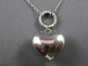 ESTATE LARGE .18CT DIAMOND 14KT WHITE GOLD 3D CIRCLE OF LIFE HEART LOVE NECKLACE