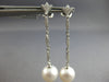 ESTATE LARGE .42CT DIAMOND & AAA SOUTH SEA PEARL 18K WHITE GOLD 3D CHANDELIER EARRINGS