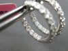 1.13CT DIAMOND 18K WHITE GOLD INSIDE OUT MULTI ROW ROUND HUGGIE HANGING EARRINGS