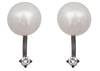 ESTATE .10CT DIAMOND & AAA SOUTH SEA PEARL 18KT BLACK GOLD FUN HANGING EARRINGS