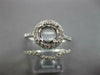 ESTATE .90CT DIAMOND 14K WHITE GOLD 3D ROUND HALO SEMI MOUNT ENGAGEMENT RING SET