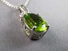 2.29CT DIAMOND & AAA PERDIOT 14KT WHITE GOLD OVAL & ROUND FUN FLOATING PENDANT