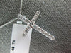 ESTATE .40CT DIAMOND 14KT WHITE GOLD 3D CLASSIC ROUND CROSS FLOATING PENDANT