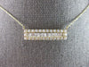 .75CT DIAMOND 14KT YELLOW GOLD 3D ROUND & BAGUETTE RECTANGULAR BAR FUN NECKLACE