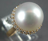 ESTATE .32CT DIAMOND & AAA SOUTH SEA PEARL 18KT ROSE GOLD CLASSIC HALO LOVE RING