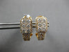 1.42CT DIAMOND 18K ROSE GOLD ROUND CLUSTER RECTANGULAR UMBRELLA HANGING EARRINGS