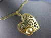 EXTRA LARGE .95CT DIAMOND 18KT YELLOW GOLD FILIGREE HEART LOVE FLOATING PENDANT