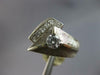 LARGE .37CT DIAMOND 14KT WHITE GOLD 3D MATTE & SHINY CRISS CROSS FUN MENS RING