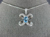 ESTATE 1.42CT DIAMOND & AAA AQUAMARINE 18KT WHITE GOLD OVAL & ROUND LOVE PENDANT