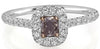 .68CT WHITE & PINK DIAMOND 18KT WHITE & ROSE GOLD 3D CUSHION & ROUND SQUARE RING