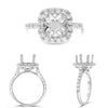 .67CT DIAMOND 14KT WHITE GOLD 3D ROUND SQUARE 4 PRONG SEMI MOUNT ENGAGEMENT RING