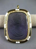 ANTIQUE 100CT AAA HAND ETCHED AMETHYST & PEARL 14KT YELLOW GOLD PENDANT BROOCH