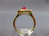WIDE 1.50CT DIAMOND & AAA RUBY 18KT YELLOW GOLD 3D OVAL & ROUND FLOWER FUN RING