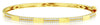 ESTATE .55CT DIAMOND 14KT YELLOW GOLD 3D CLASSIC 2 ROW CUFF BANGLE BRACELET