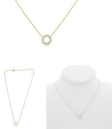 .35CT DIAMOND 14KT YELLOW GOLD BAGUETTE CIRCLE OF LIFE ADJUSTABLE LOVE NECKLACE