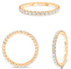 1.0CT DIAMOND 14K ROSE GOLD 3D ROUND CLASSIC SHARED PRONG ETERNITY WEDDING RING