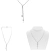 ESTATE 2.0CT DIAMOND 14KT WHITE GOLD 3D ROUND DOUBLE LEAF LARIAT LOVE NECKLACE