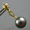 .27CT DIAMOND & AAA TAHITIAN PEARL 14KT YELLOW GOLD TEAR DROP HANGING EARRINGS