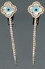 LARGE .75CT DIAMOND & AAA MOTHER OF PEARL 14KT ROSE GOLD FLOWER HANGING EARRINGS