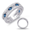 1.50CT DIAMOND & AAA SAPPHIRE 14KT WHITE GOLD ROUND & MARQUISE ANNIVERSARY RING