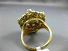 ANTIQUE LARGE 1.56CT DIAMOND & EMERALD 14K 2TONE GOLD FILIGREE WOVEN RING #21277