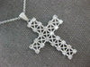 ESTATE LARGE 1.0CT DIAMOND 14KT WHITE GOLD ROUND CROSS MULTI X FLOATING PENDANT