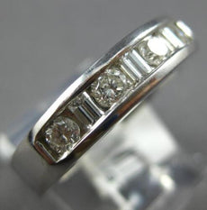 .60CT DIAMOND 14KT WHITE GOLD ROUND & BAGUETTE CHANNEL WEDDING ANNIVERSARY RING