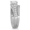 1.56CT DIAMOND 14KT WHITE GOLD 3D PRINCESS & ROUND ENGAGEMENT WEDDING RING SET