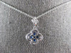 .68CT DIAMOND & AAA SAPPHIRE 18KT WHITE GOLD 4 LEAF CLOVER LOVE FLOATING PENDANT