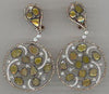 LARGE 8.21CT WHITE BLACK & SLICE DIAMOND 18KT WHITE & ROSE GOLD HANGING EARRINGS