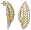.78CT DIAMOND 14KT YELLOW GOLD 3D ROUND CLASSIC DOUBLE LEAF FUN HANGING EARRINGS